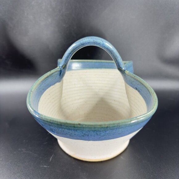 2004 North Carolina RUSSELLWOOD Pottery Hand Made Basket Dish Bowl Signed VTG - Picture 9 of 14